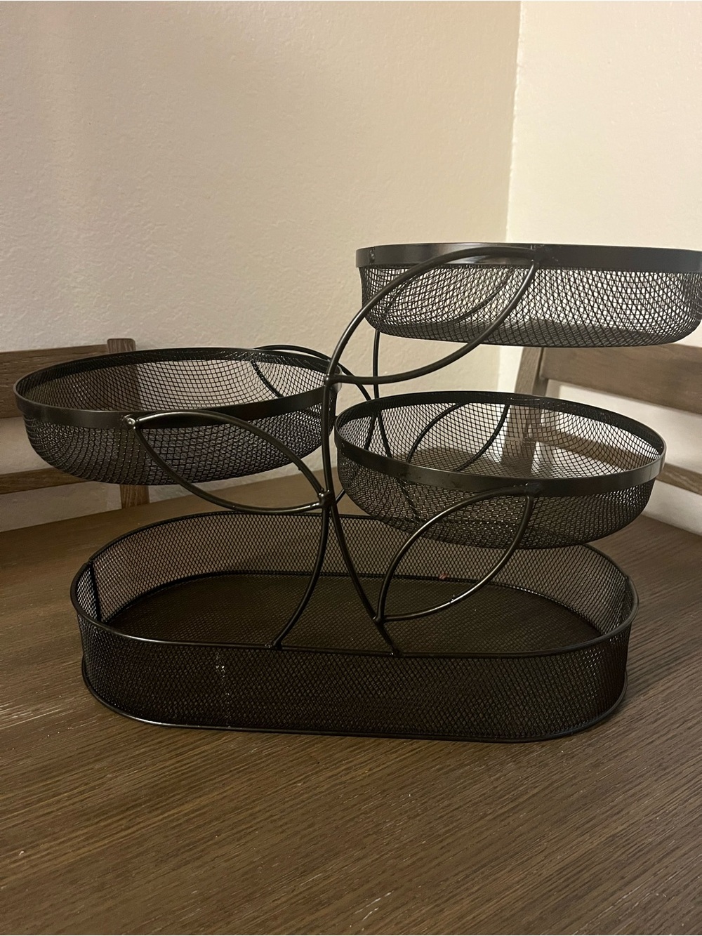 3-Tier Metal Mesh Organizer - Black
